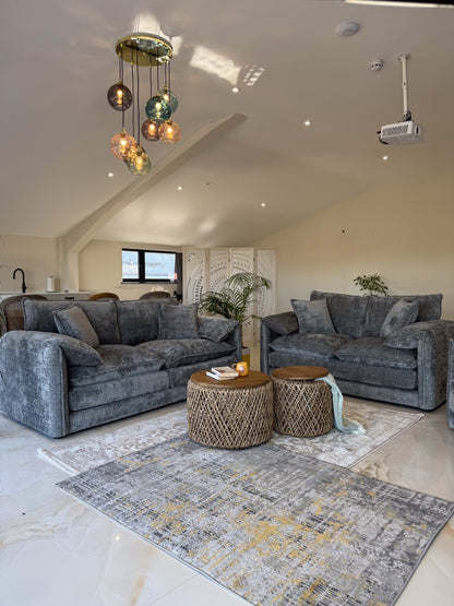 Astoria Grey Fabric 3+2 Sofa Set