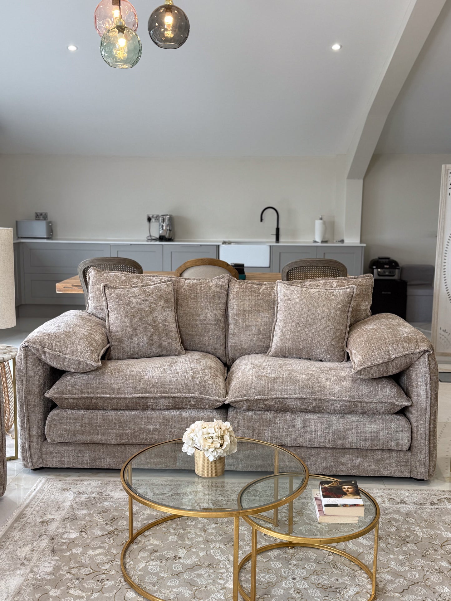 Astoria Sofa Beige 3 Seater