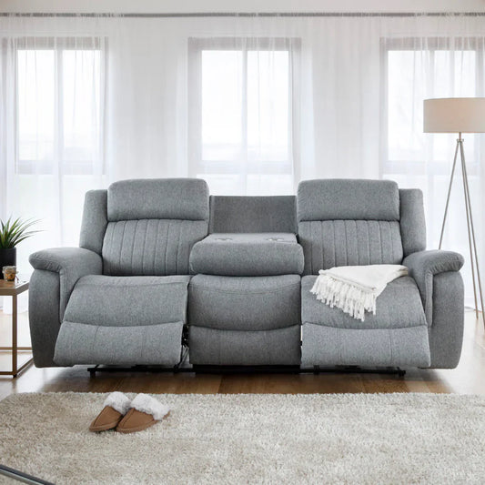 Homara Recliner Sofa Grey 3 Seater