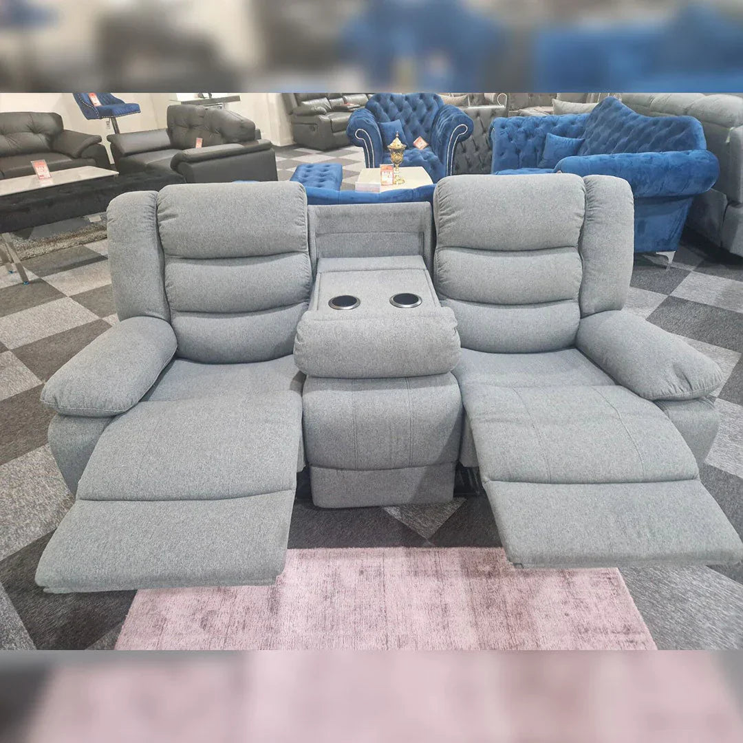 Roma Fabric Recliner Sofa 3+2 Seater Grey
