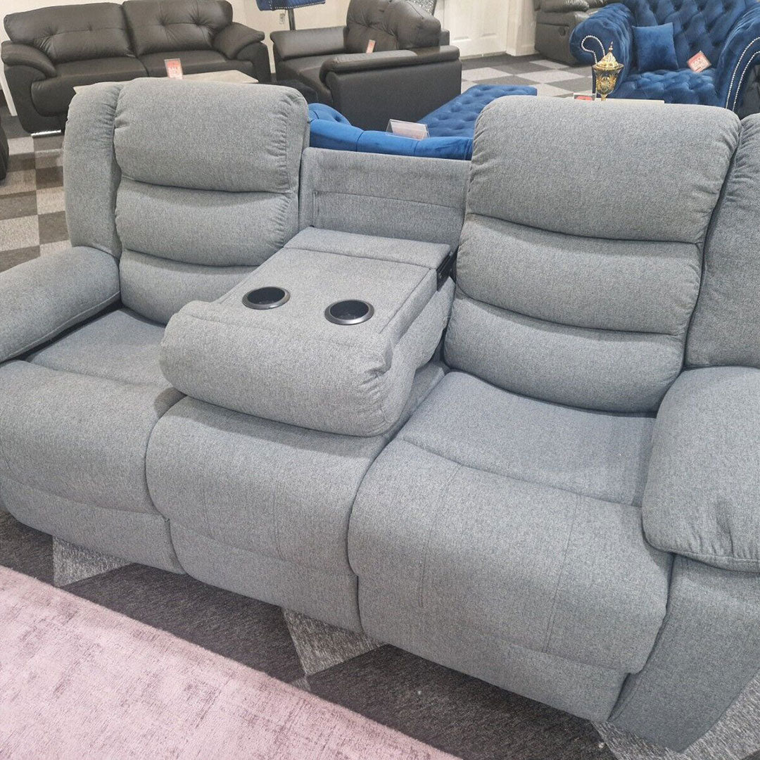 Roma Fabric Recliner Sofa 3+2 Seater Grey