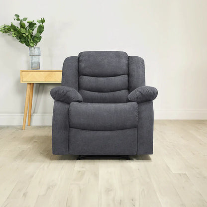 Roma Fabric Recliner Sofa Arm Chair Grey