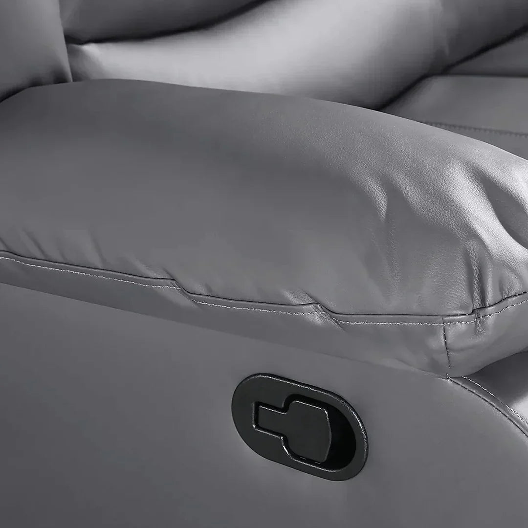 Roma Leather Recliner Corner Sofa Grey