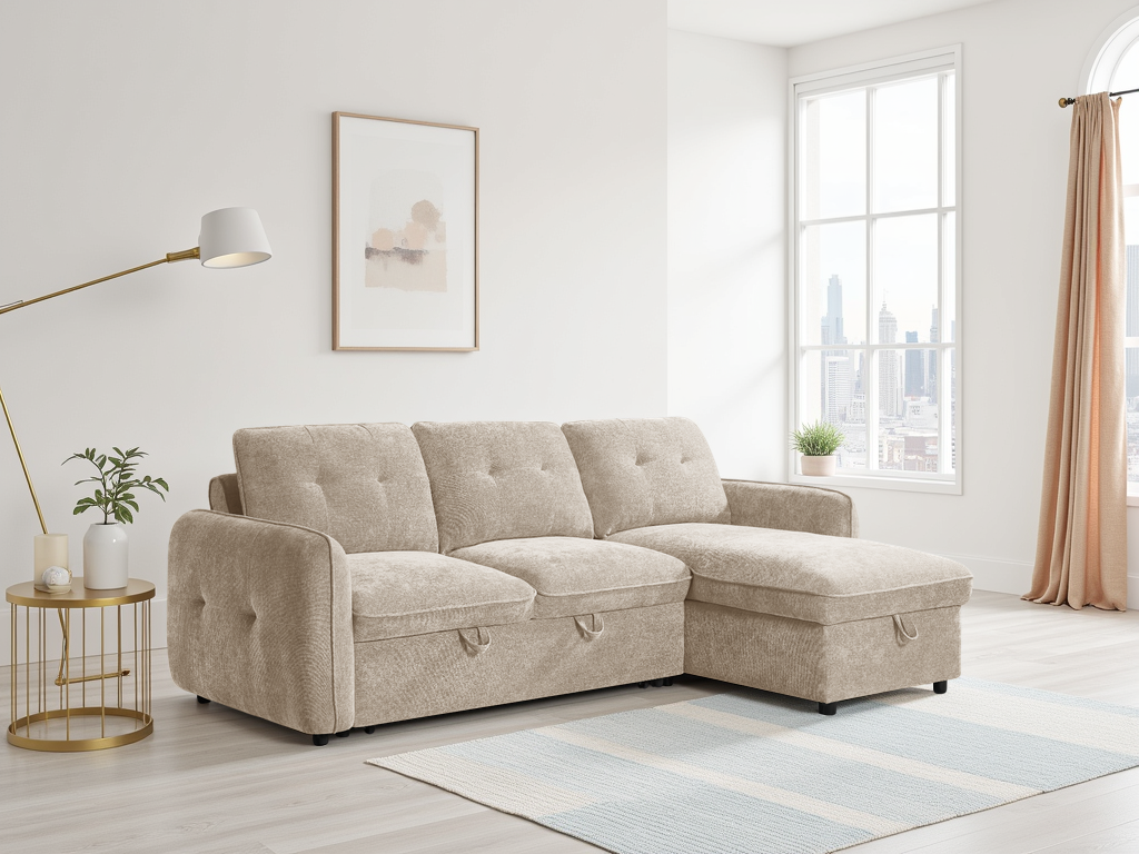 Grayson Sofabed Beige Universal Corner