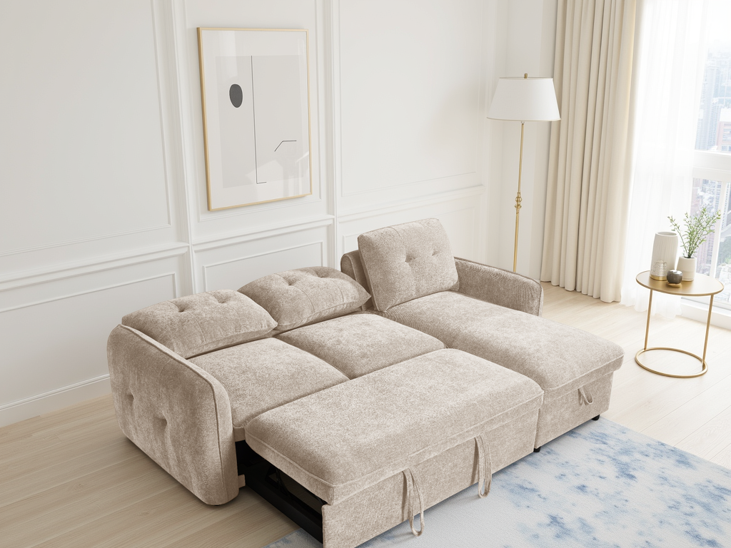 Grayson Sofabed Beige Universal Corner