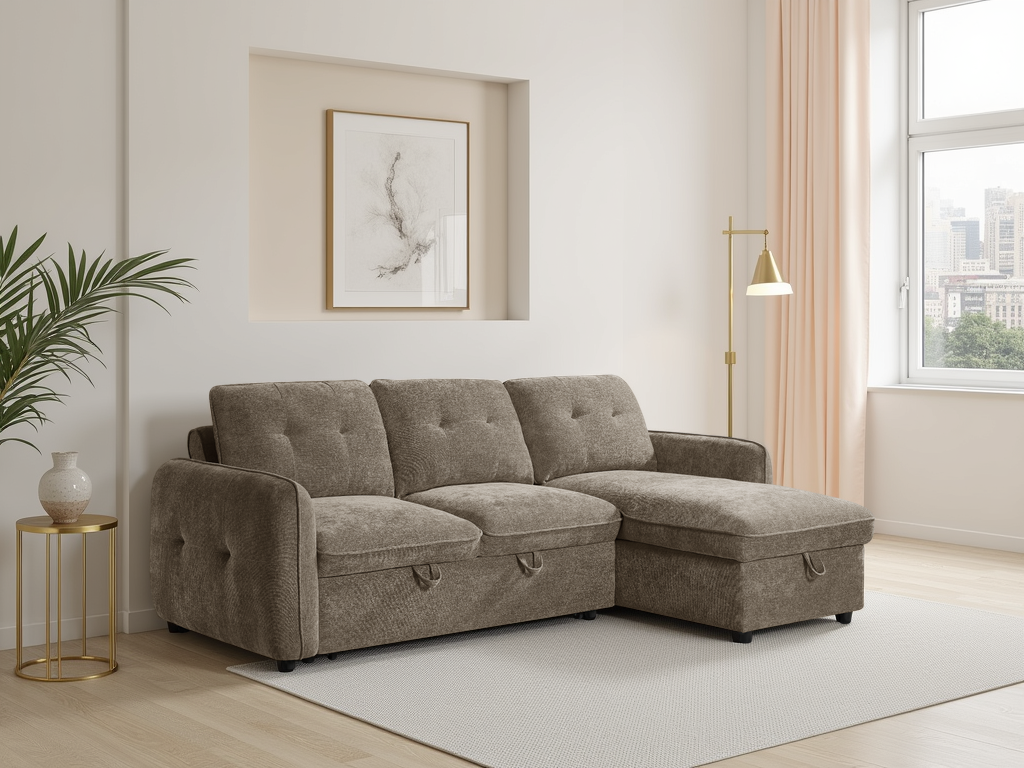 Grayson Sofabed Brown Universal Corner