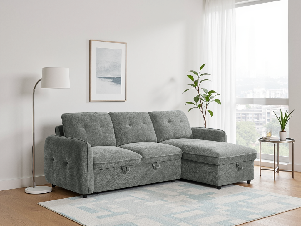 Grayson Sofabed Grey Universal Corner
