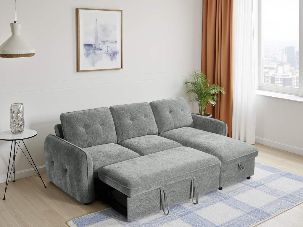 Grayson Sofabed Grey Universal Corner