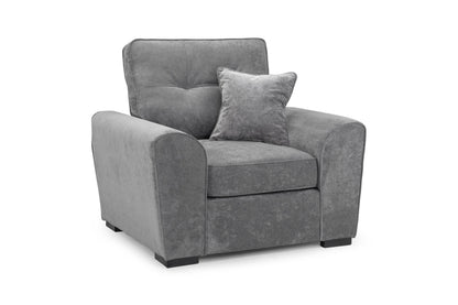 Poppy Grey Fabric Armchair Sofa