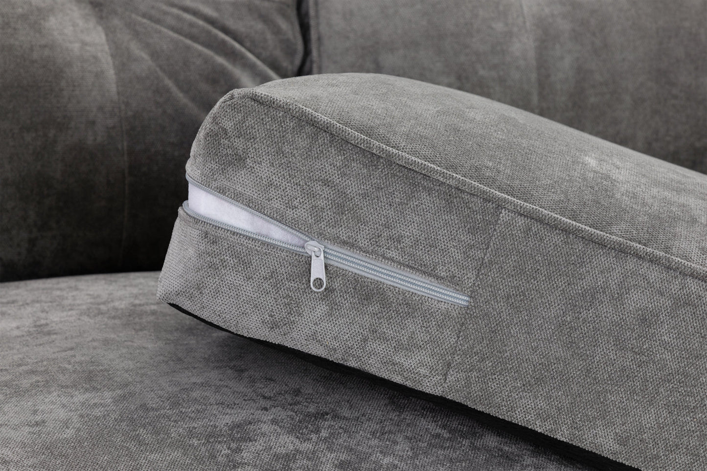 Poppy Grey Fabric 3 Seater Sofa