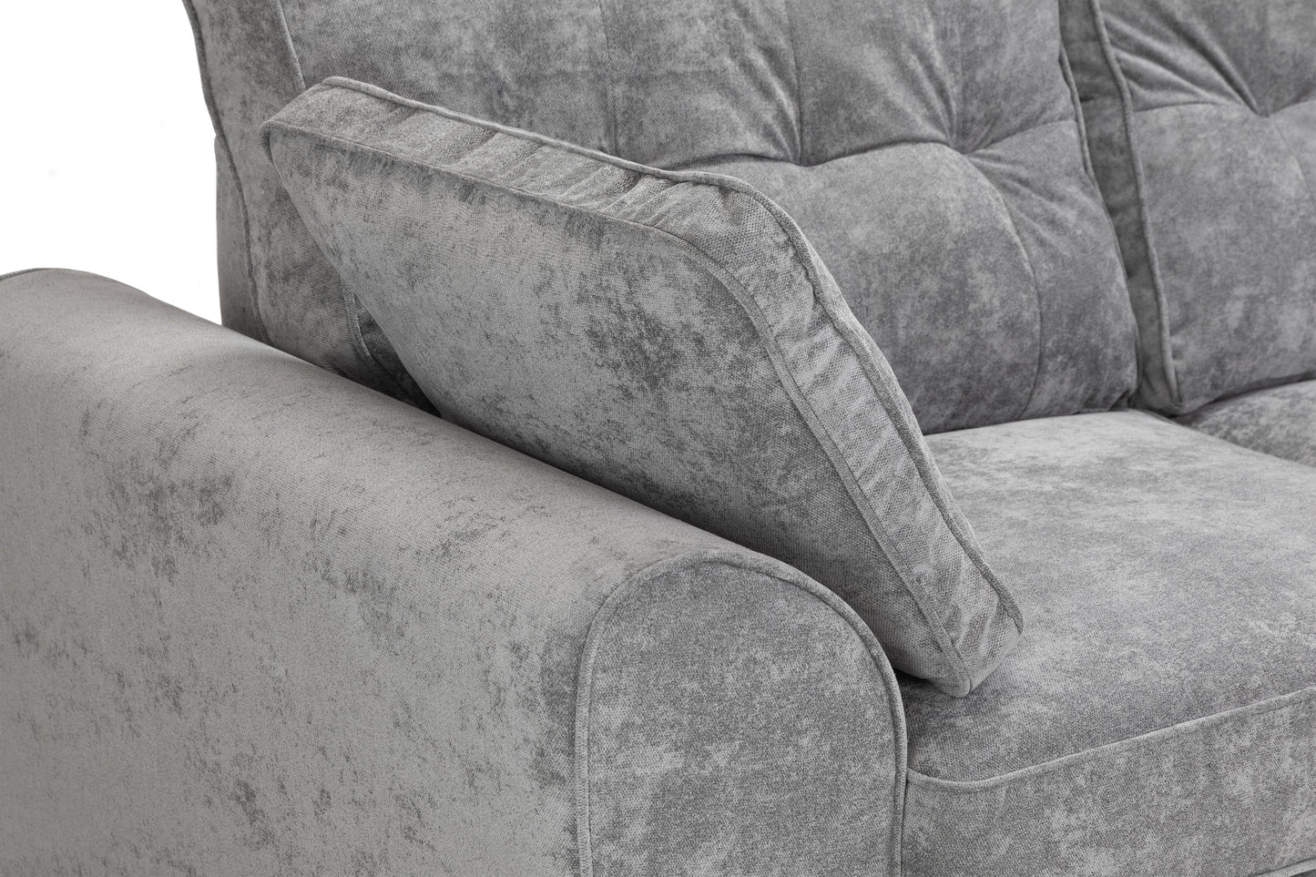 Poppy Grey Fabric 2 Seater Sofa