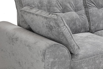 Poppy Grey Fabric 2 Seater Sofa