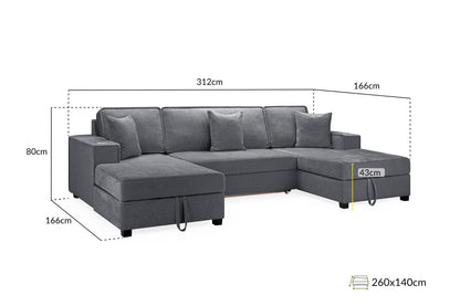 Milan U-Shape Sofabed