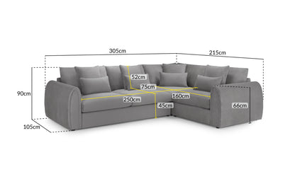 Royale Grey Right Hand Corner Sofa