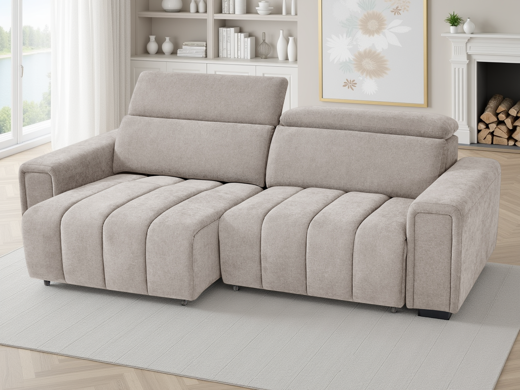 Rachel Electric Sofabed Beige 3 Seater