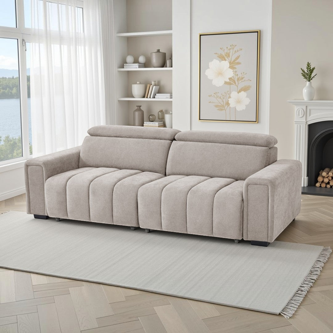Rachel Electric Sofabed Beige 3 Seater