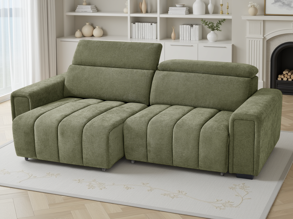 Rachel Electric Sofabed Green 3 Seater