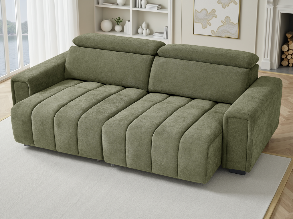 Rachel Electric Sofabed Green 3 Seater