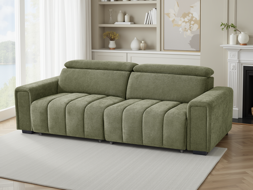 Rachel Electric Sofabed Green 3 Seater