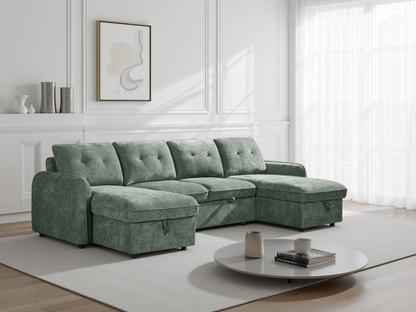 Grayson Sofabed Green U Shape Corner