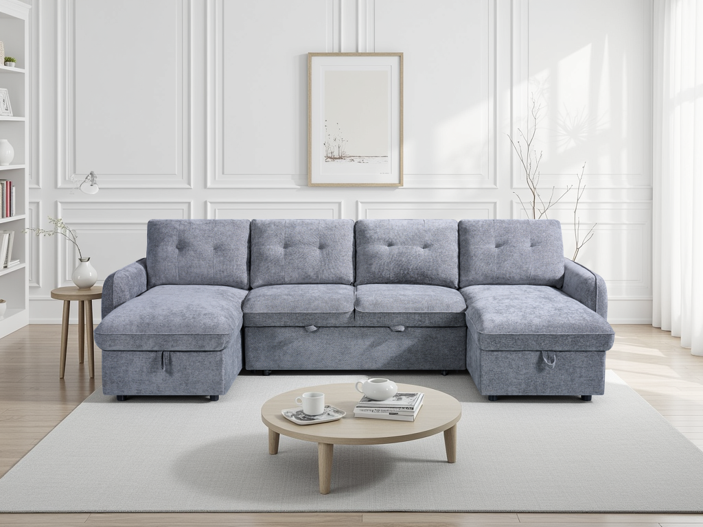 Grayson Sofabed Grey U Shape Corner
