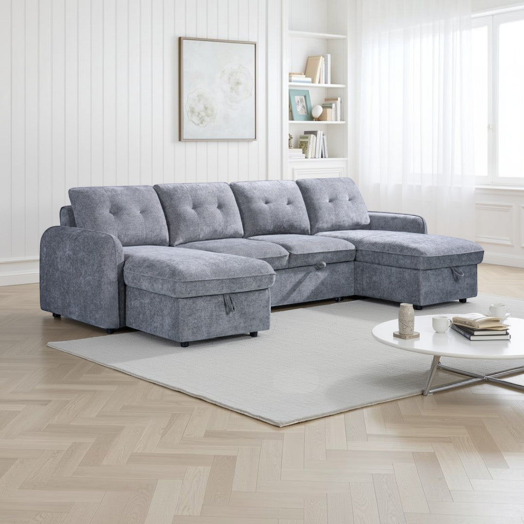 Grayson Sofabed Grey U Shape Corner