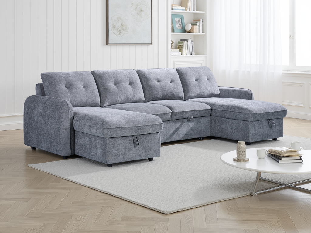 Grayson Sofabed Grey U Shape Corner