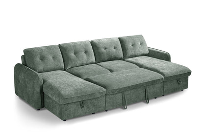 Grayson Sofabed Green U Shape Corner