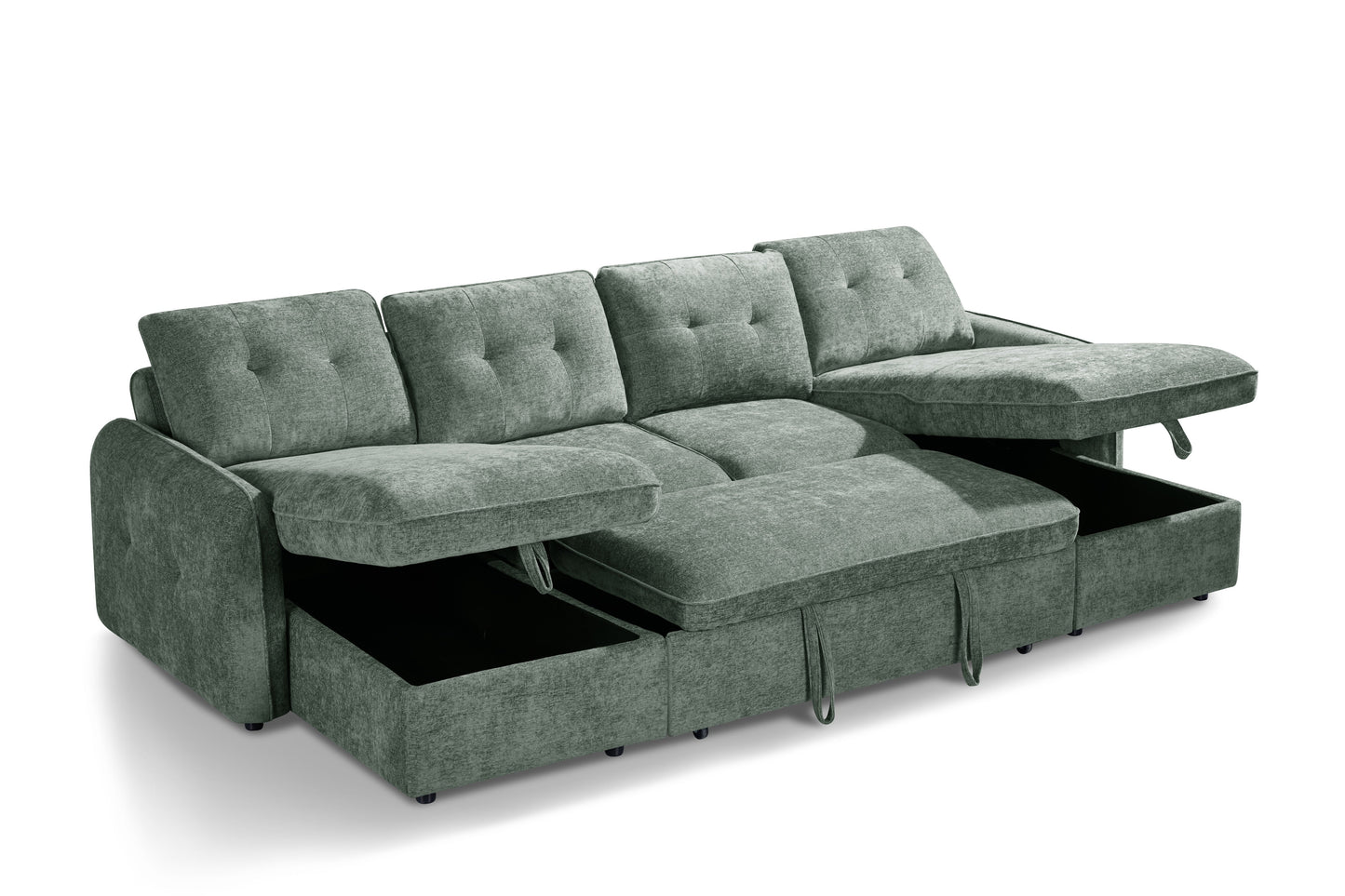 Grayson Sofabed Green U Shape Corner