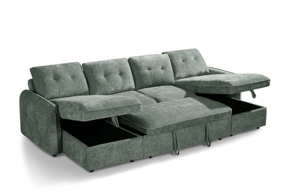 Grayson Sofabed Green U Shape Corner