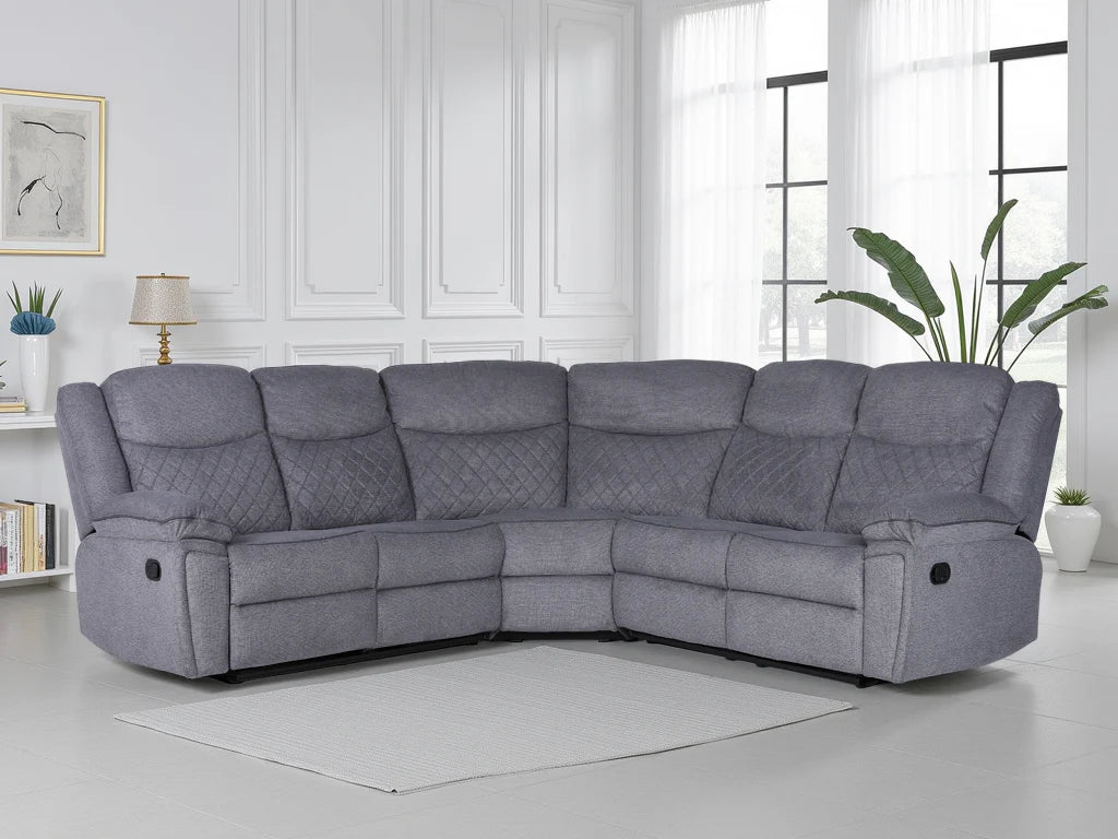 Tilly Recliner Large Corner Sofa Set - Grey