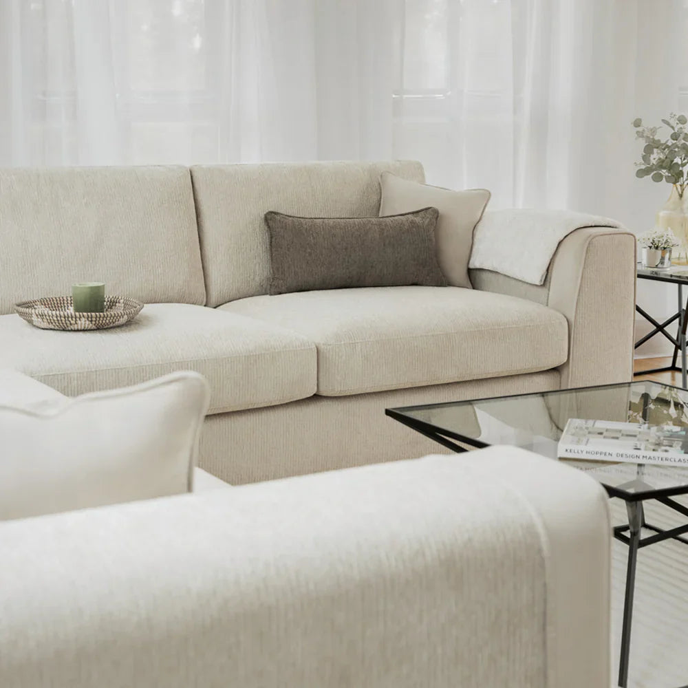 Naples Sofa Beige Large Corner