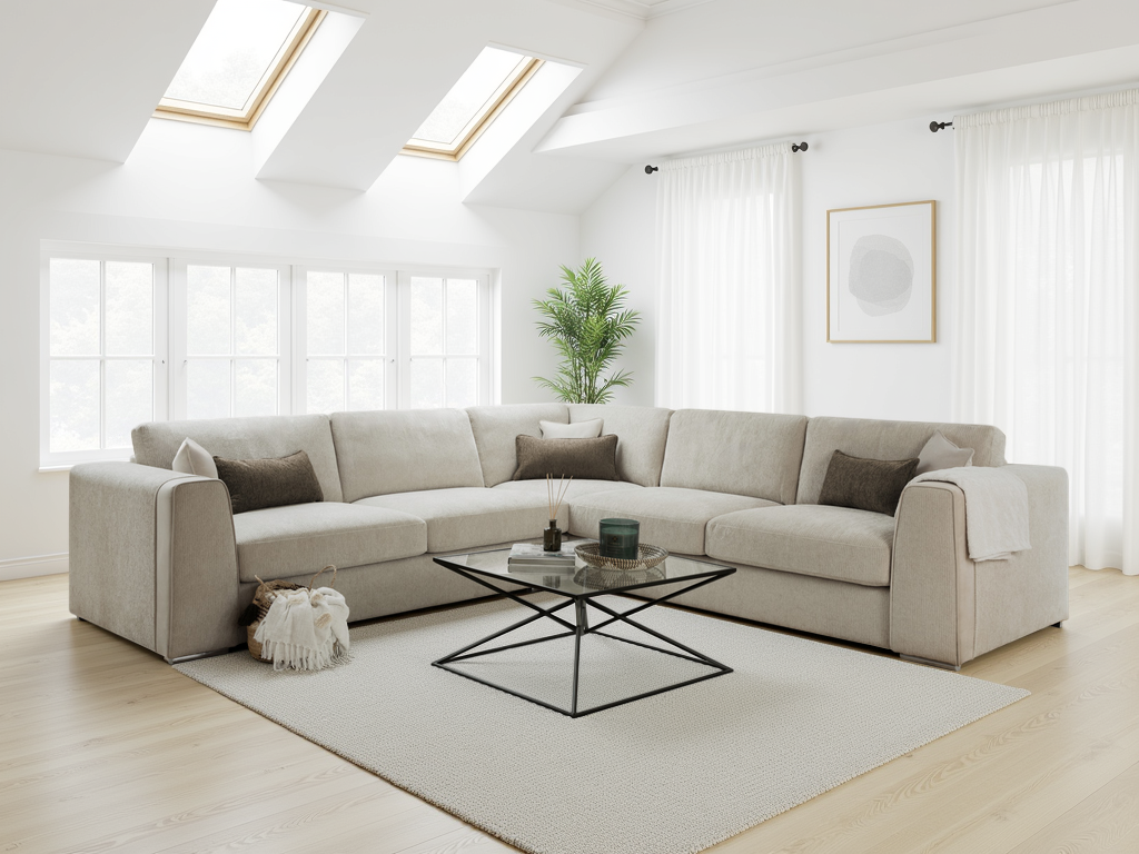 Nova Sofa Beige Large Corner