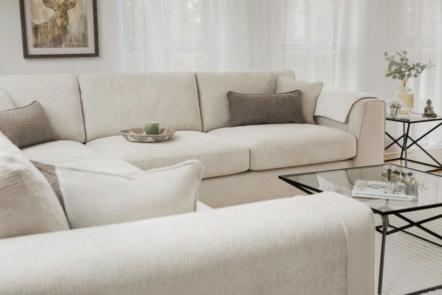Nova Sofa Beige Large Corner