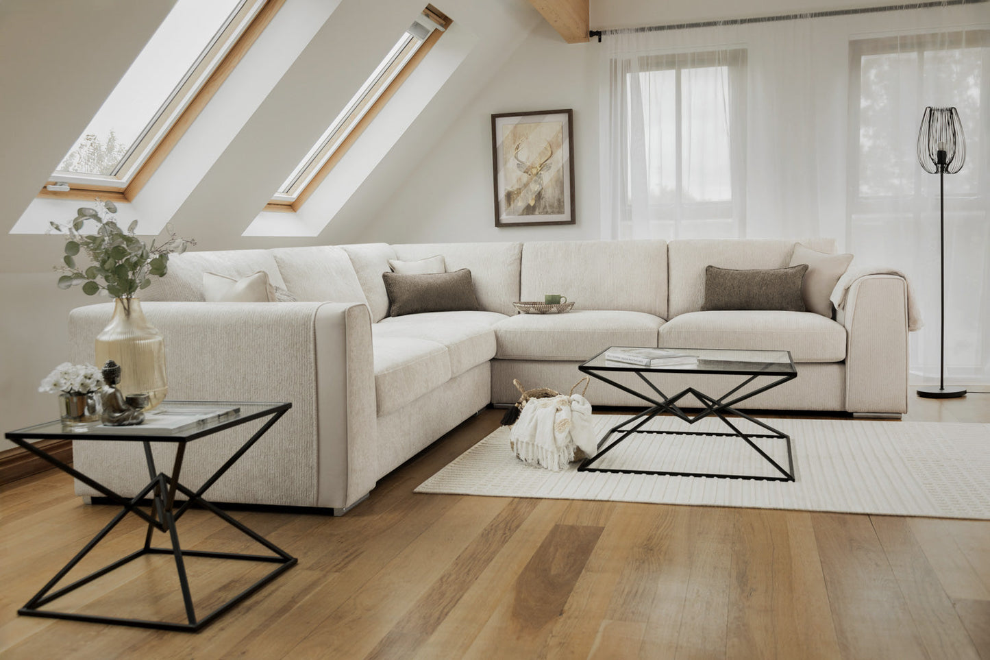 Nova Sofa Beige Large Corner