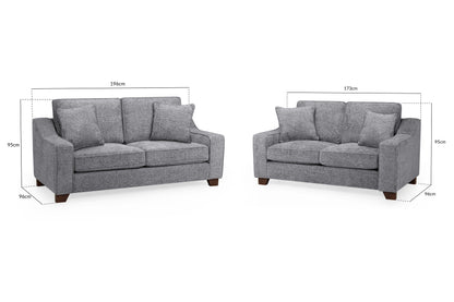 Nebraska Grey 3+2 Seater Sofa Set