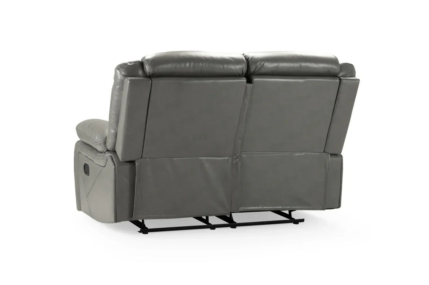 Poppy Recliner Leather Sofa Grey 2 Seater