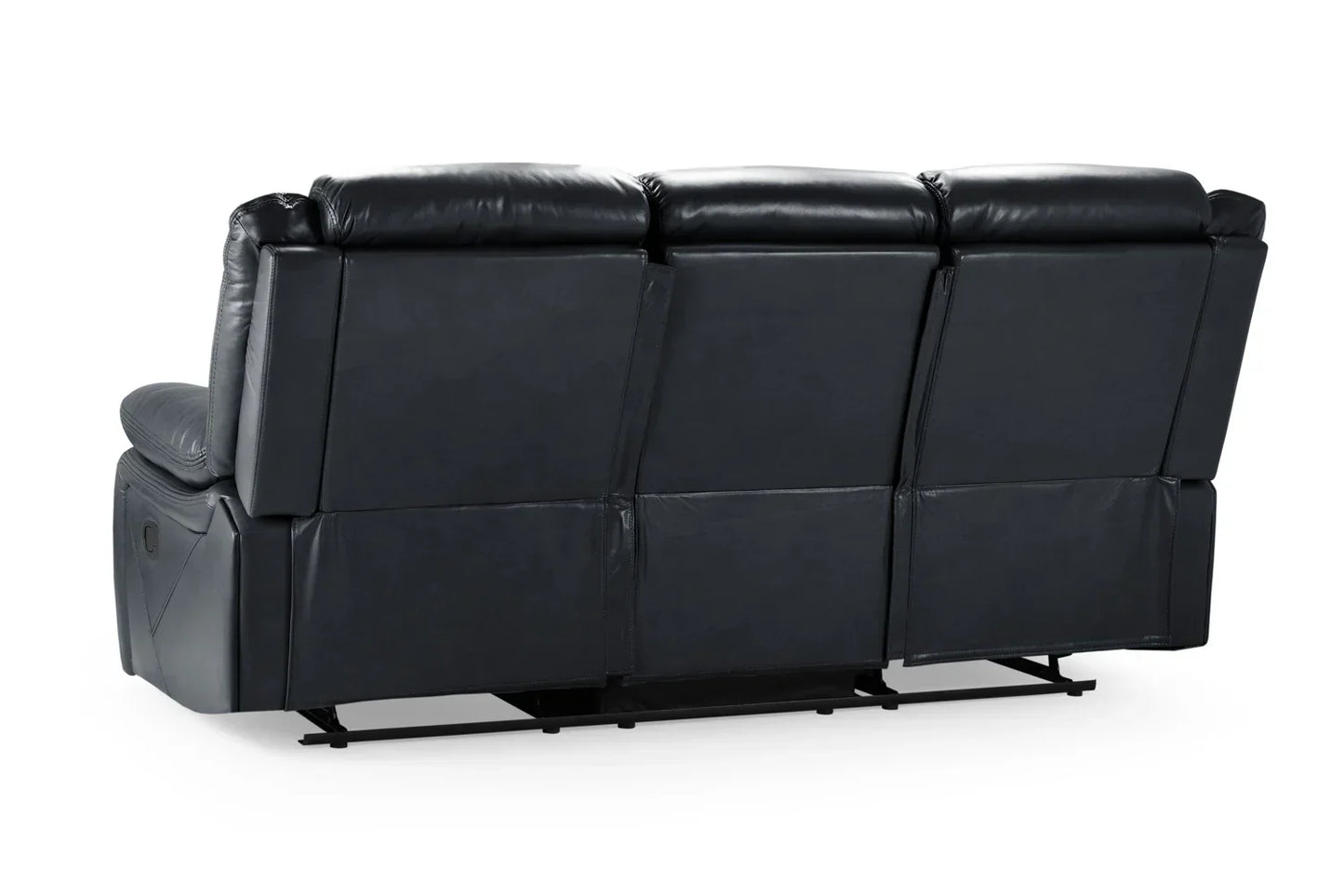 Poppy Recliner Leather 3 Seater Sofa - Black
