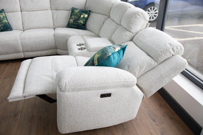 Oakley Cream Electric Recliner Corner Sofa