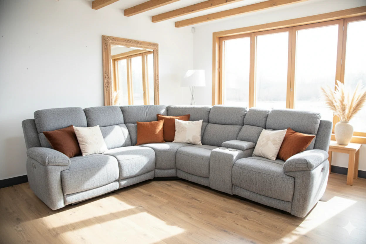 Oakley Grey Electric Recliner Corner Sofa