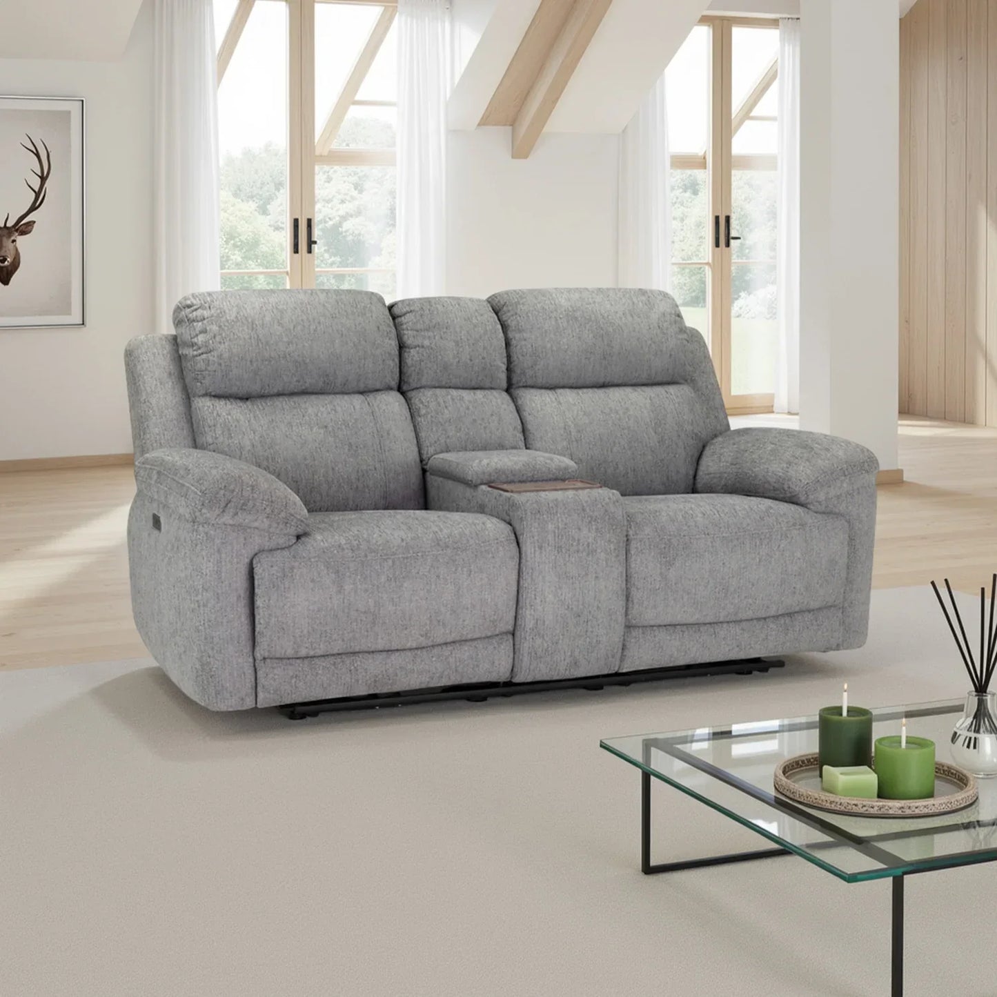 Oakley Grey Electric Recliner Sofa 2 Seater