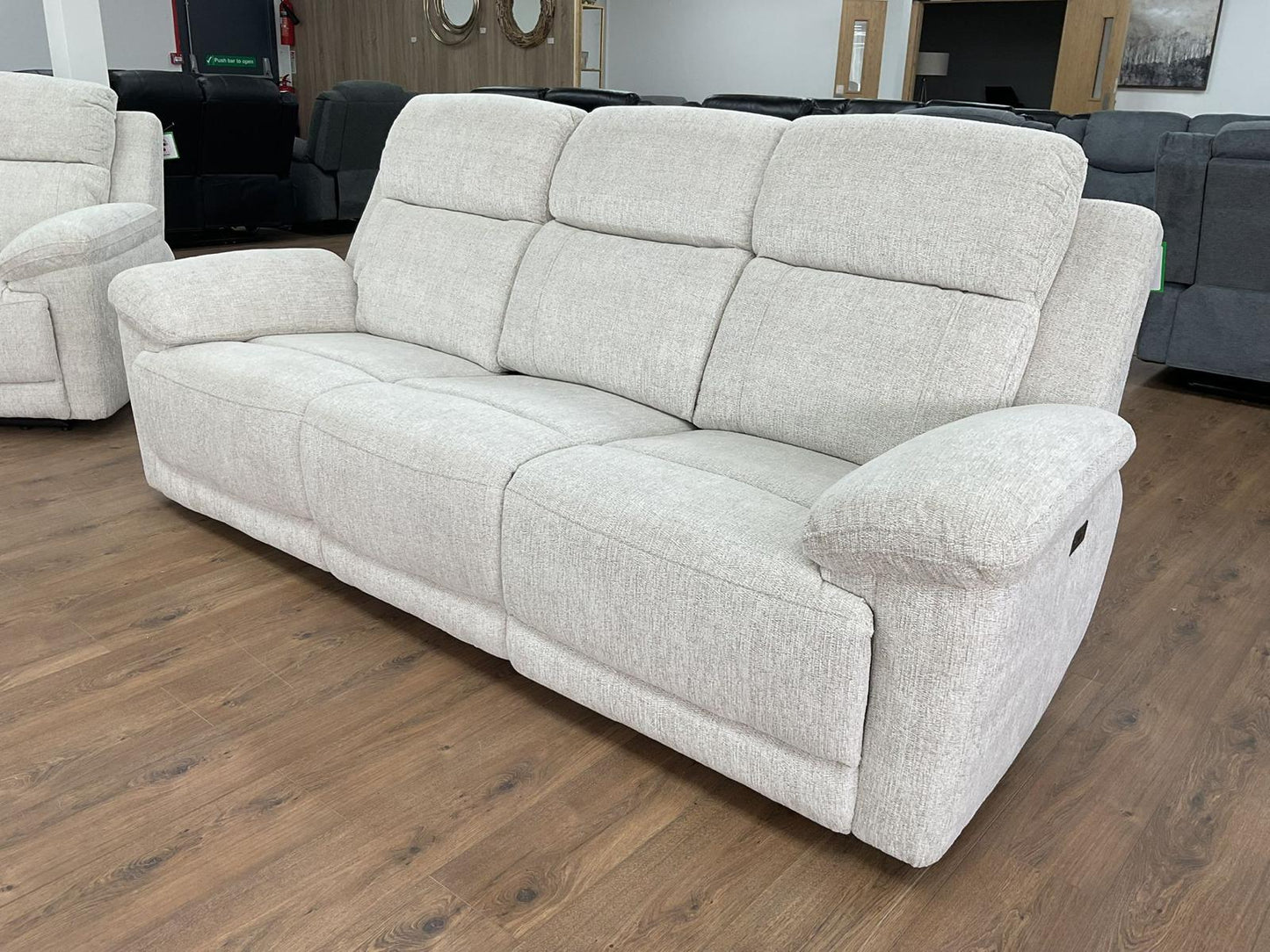 Oakley Beige Electric Recliner Sofa 3 Seater