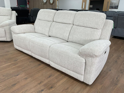 Oakley Beige Electric Recliner Sofa 3 Seater