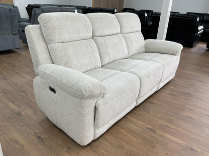 Oakley Beige Electric Recliner Sofa 3 Seater