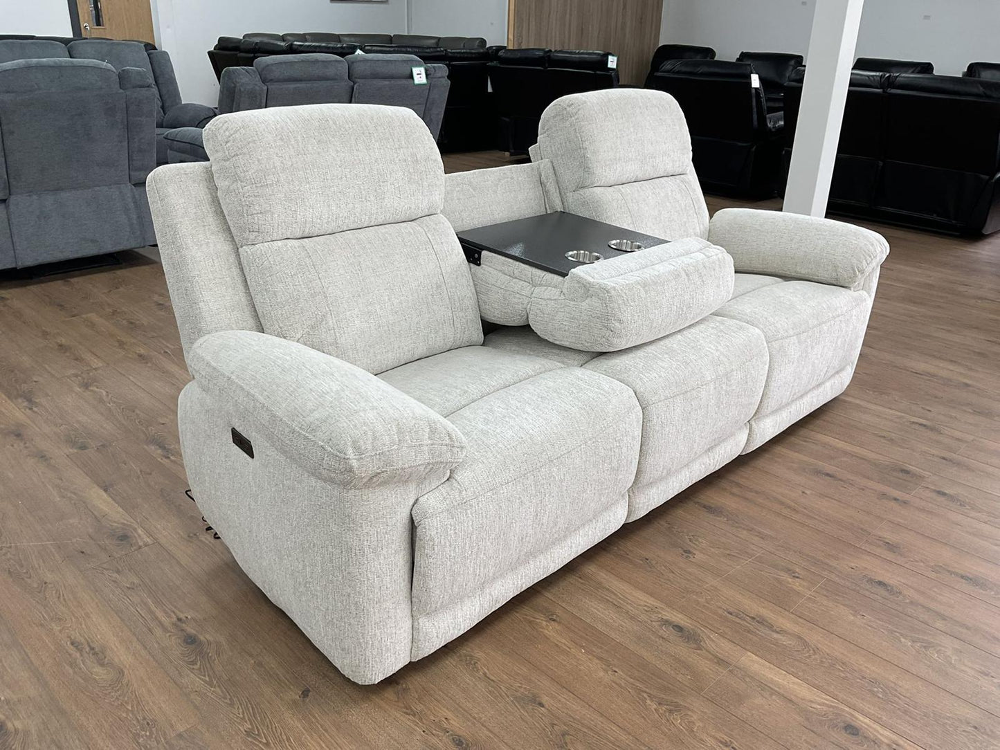 Oakley Beige Electric Recliner Sofa 3 Seater