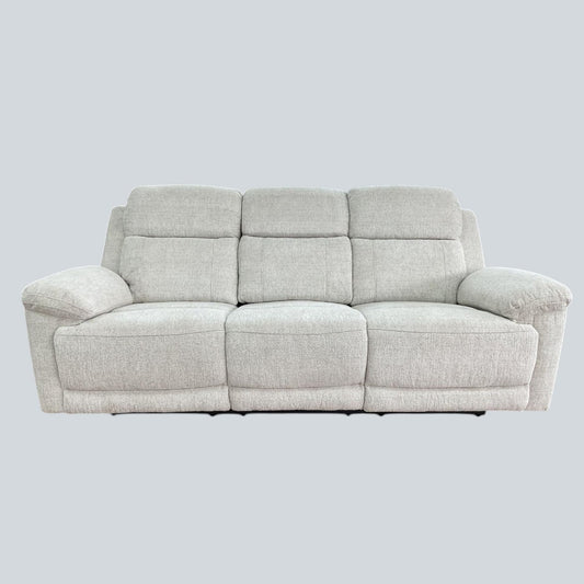 Owen Beige Electric Recliner Sofa 3 Seater