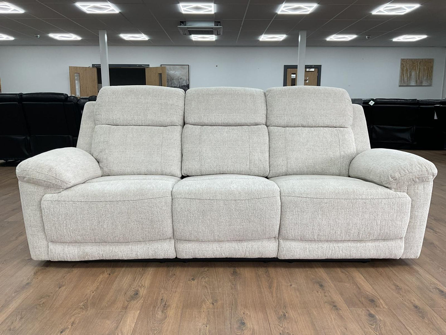 Oakley Beige Electric Recliner Sofa 3 Seater