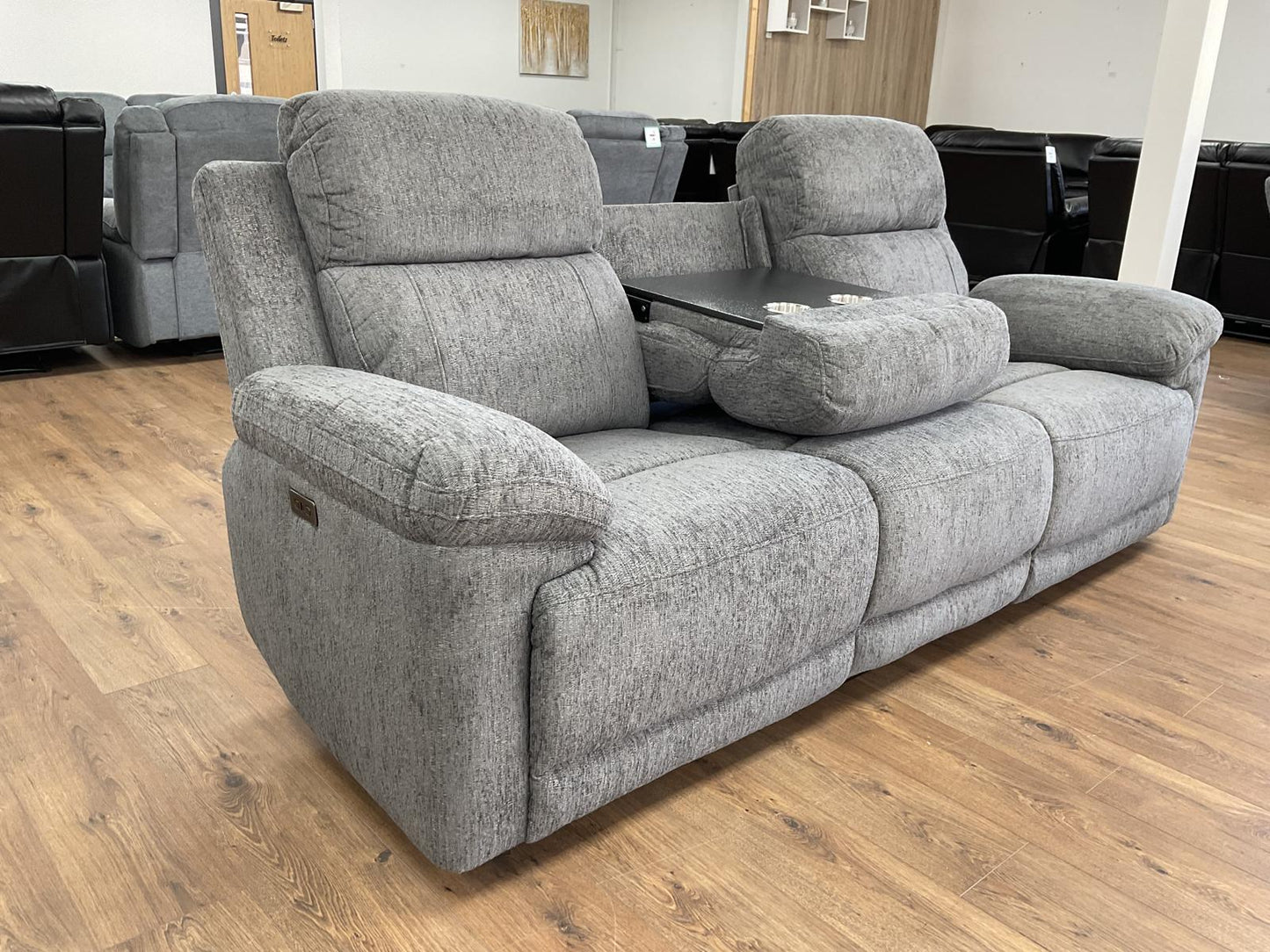 Oakley Grey Electric Recliner Sofa 3 Seater