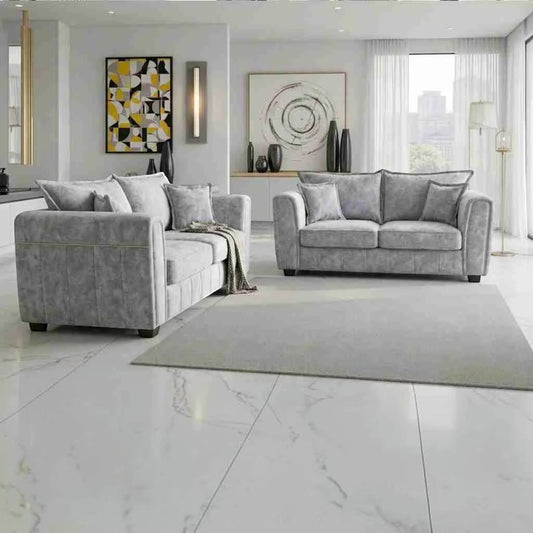 Regent Grey Fabric 3+2 Sofa Set