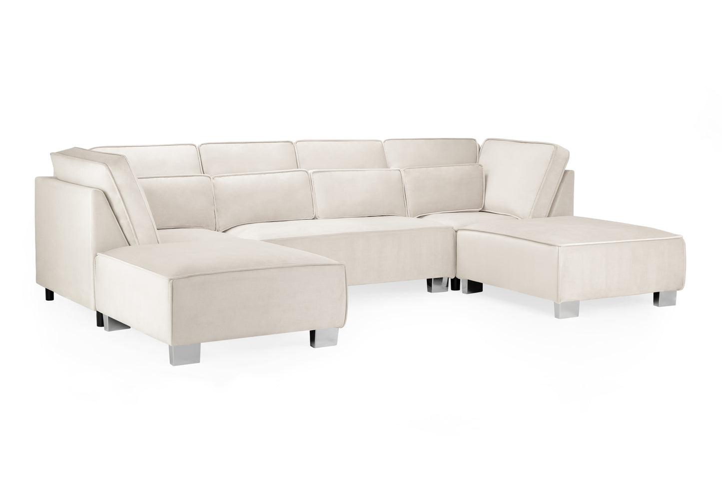 Sloane Plush Velvet U-Shape Sofa